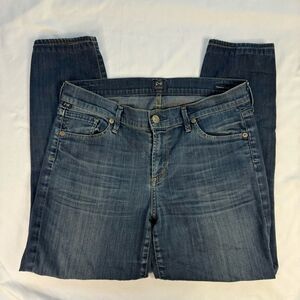 Citizens of Humanity Dark Wash Size 29 Thompson Mid Rise Skinny Jean 25” CROPPED